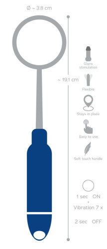 Синяя петля-стимулятор головки Glans Stimulation Loop - 19,1 см. фото 6