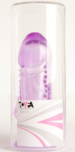 Фиолетовая гелевая насадка с шипами - 13 см. фото 2