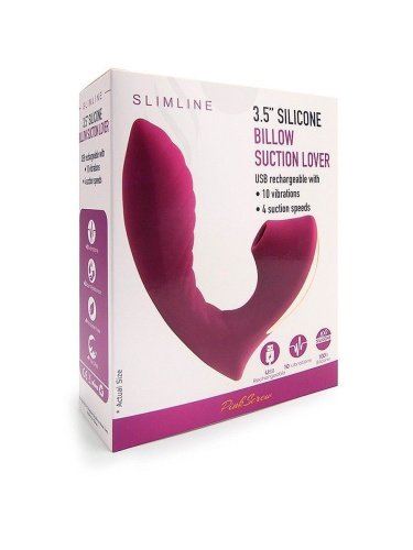 Ярко-розовый вибромассажер с вакуумной стимуляцией клитора фото 4