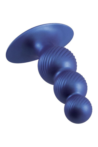 Синяя анальная елочка 5 Inch Silicone Anal Plug - 14 см. фото 3