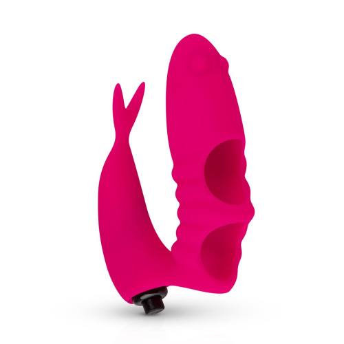 Ярко-розовая вибронасадка на палец Finger Vibrator фото 2