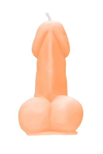 Оранжевая свеча в форме пениса - 47 гр. фото 4