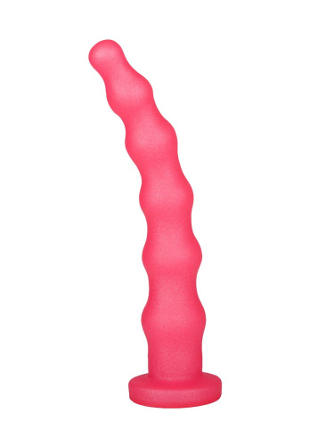 Розовый гелевый анальный стимулятор - 20 см. фото 2