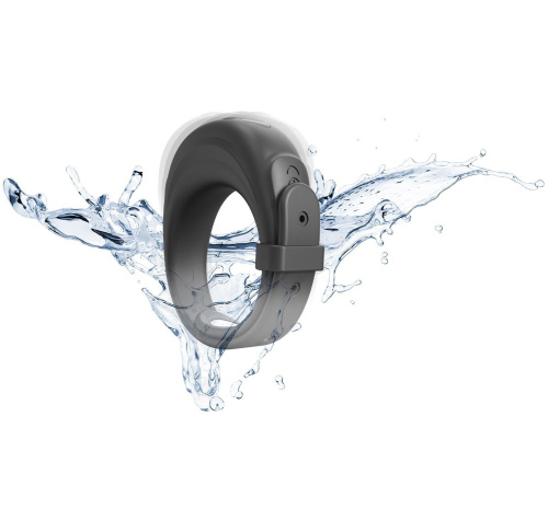 Черное эрекционное виброкольцо Fit Vibe Ring фото 3