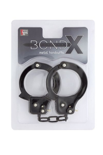 Чёрные наручники из листового металла BONDX METAL CUFFS BLACK фото 2