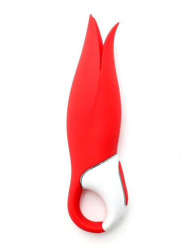 Красный вибратор Satisfyer Power Flower с лепестками - 18,8 см. фото 2