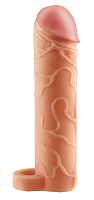 Телесная насадка с кольцом Perfect 1 Extension with Ball Strap - 17 см.