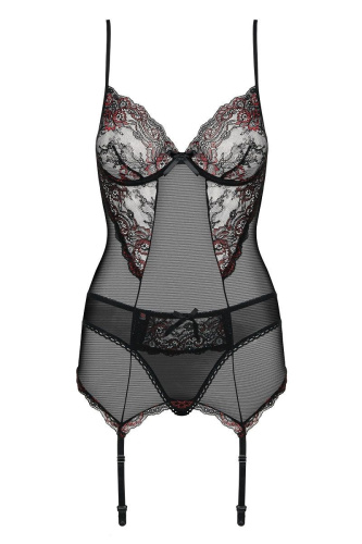 Полупрозрачный корсаж с бордовым кружевом Musca фото 3 Полупрозрачный корсаж с бордовым кружевом Musca фото 3