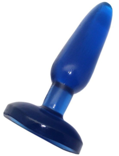 Синяя гелевая анальная пробка - 16 см. фото 2