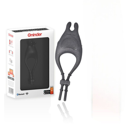 Черное эрекционное виброкольцо с управлением через приложение фото 4