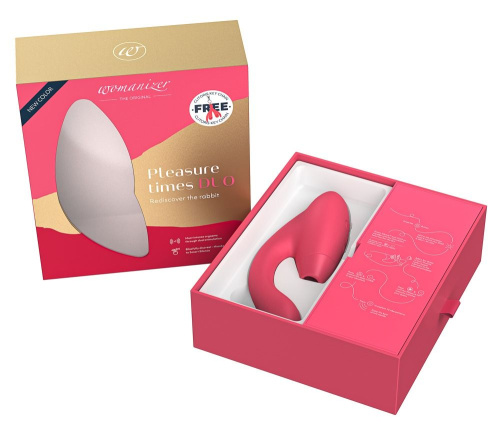 Розовый стимулятор Womanizer DUO с вагинальным отростком фото 7