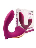 Сливовый вибромассажер с вакуумной стимуляцией клитора