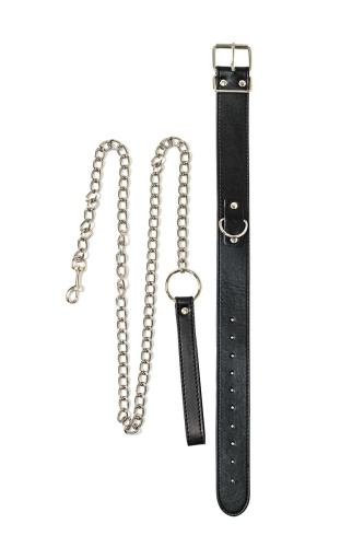 Черный ошейник с поводком Wild Черный ошейник с поводком Wild