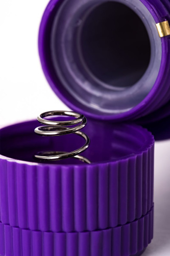 Фиолетовый вибратор с шишечками - 17 см. фото 7