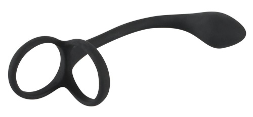 Эрекционное кольцо с утяжкой на мошонку и анальным плаг Black Velvets фото 2 Эрекционное кольцо с утяжкой на мошонку и анальным плаг Black Velvets фото 2