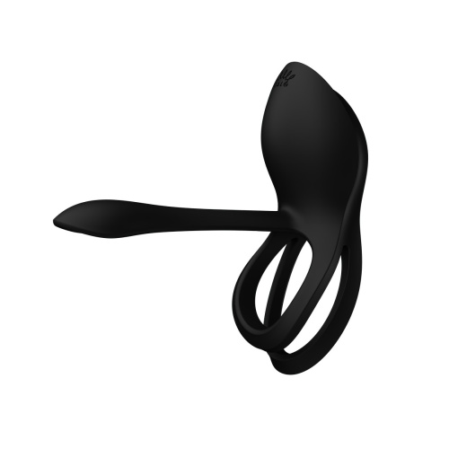 Черное эрекционное виброкольцо Bayek с пультом ДУ фото 3