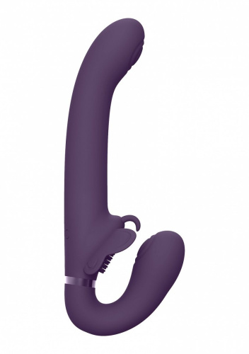Фиолетовый женский безремневой вибрострапон Satu - 23 см. фото 3