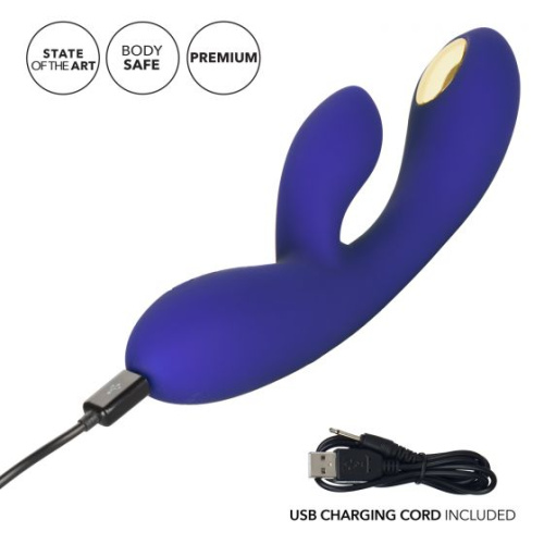 Фиолетовый вибратор с функцией электростимуляции Intimate E-Stimulator Dual Wand - 21,5 см. фото 5