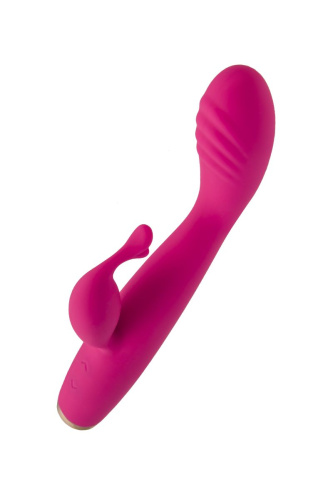 Ярко-розовый вибратор-кролик G-Hawker - 19,5 см. фото 6