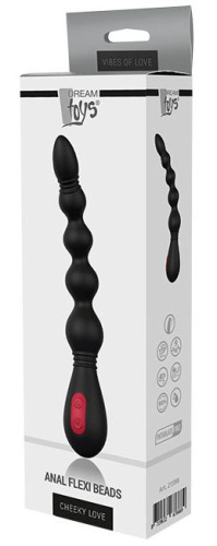 Черный вибромассажер для анальной стимуляции ANAL FLEXI BEADS - 21 см. фото 2