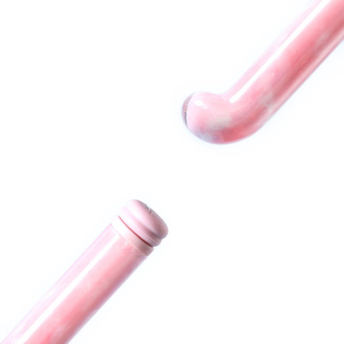 Розовый компактный вибратор из стекла Magic Cane - 12 см. фото 4