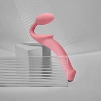 Розовый безремневой страпон Strap-on-me Semi-Realistic Bendable Strap-On size M