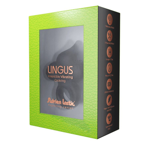 Черное эрекционное кольцо Lingus с вибрацией фото 2 Черное эрекционное кольцо Lingus с вибрацией фото 2