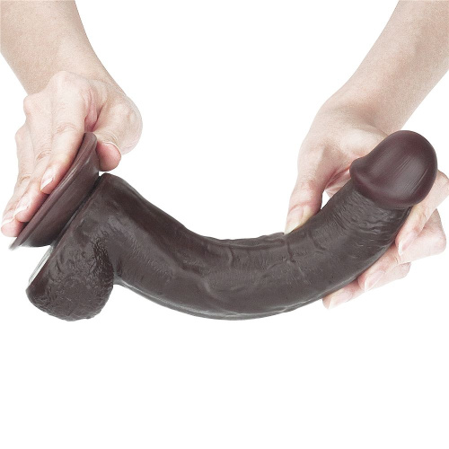 Коричневый фаллоимитатор Sliding-Skin Dong 9.5 - 24 см. фото 4
