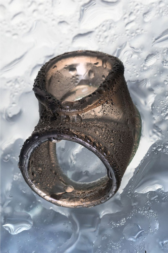 Дымчатое эрекционное кольцо с фиксацией мошонки фото 8