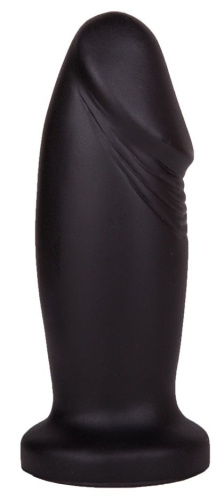 Чёрный анальный плаг фаллической формы - 13,7 см. Чёрный анальный плаг фаллической формы - 13,7 см.