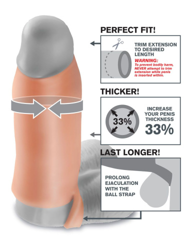 Телесная насадка Real Feel Enhancer XL - 17 см. фото 4