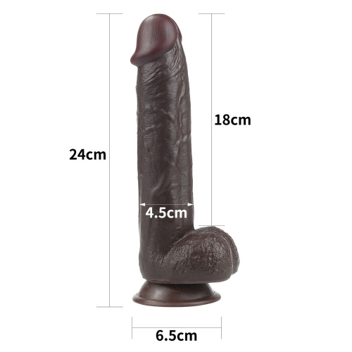 Коричневый фаллоимитатор Sliding-Skin Dong 9.5 - 24 см. фото 3