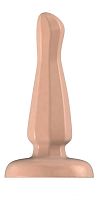Бежевый анальный стимулятор с гранями Bottom Line Model 3 - 10,5 см.