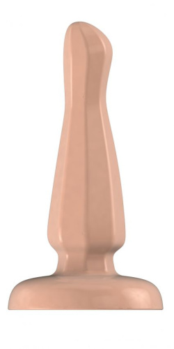 Бежевый анальный стимулятор с гранями Bottom Line Model 3 - 10,5 см.