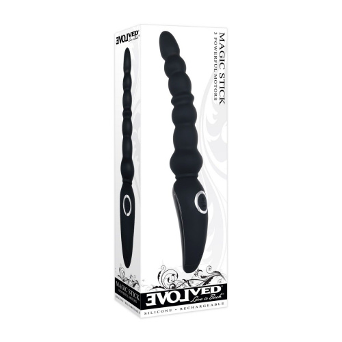 Черная анальная виброелочка Magic Stick - 22,6 см. фото 5