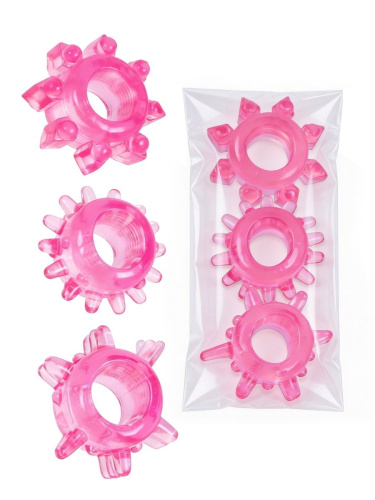 Комплект из трех розовых эрекционных колец фото 2