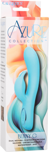 Голубой вибратор-кролик Bunny G - 22,7 см. фото 5