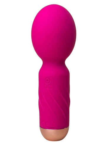 Ярко-розовый мини-wand вибратор для стимуляции эрогенных зон фото 2