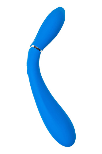Голубой многофункциональный вибратор Whally - 18,5 см. фото 5