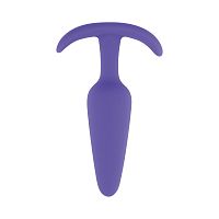 Фиолетовая анальная пробка с ограничителем - 10 см.