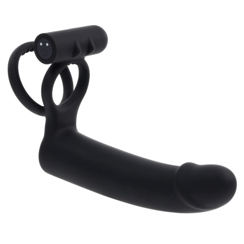 Черная вибронасадка для двойного проникновения Full Swing фото 6