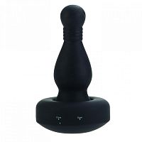 Чёрная пробка с вибрацией 10-Function Flexi Risquе Ripples