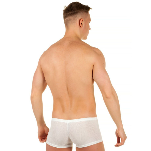 Мужские трусы-хипсы из ткани с текстурой змеиной чешуи Snake White Boxer фото 5