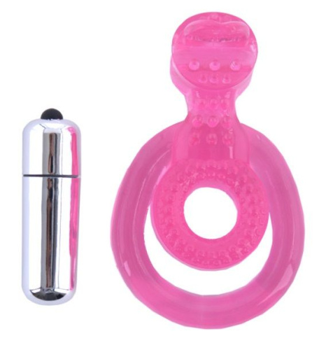 Розовая вибронасадка со стимулятором клитора Язычок фото 3 Розовая вибронасадка со стимулятором клитора Язычок фото 3