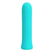 Аквамариновый мини-вибратор Blanche - 10 см.