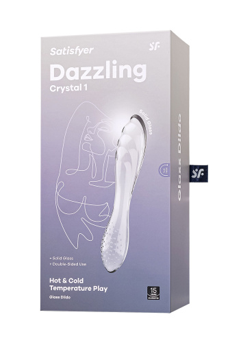 Прозрачный двусторонний стеклянный фаллоимитатор Dazzling Crystal 1 - 18,5 см. фото 6