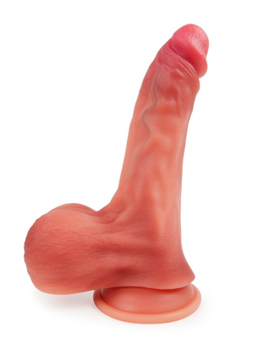 Телесный вибратор-реалистик с пультом ДУ - 23 см. фото 6