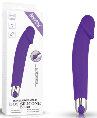 Фиолетовый вибратор Rechargeable IJOY Silicone Dildo - 16,5 см. фото 2