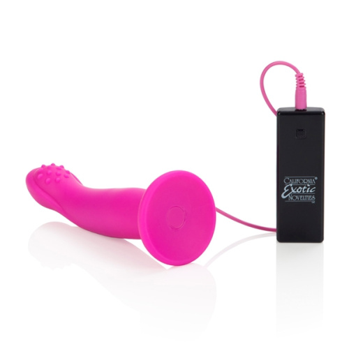 Розовый страпон с вибрацией 10-Function Love Rider G-Caress фото 5