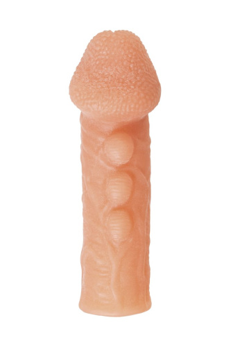 Телесная закрытая насадка с шишечками Cock Sleeve 008 Size S - 13,8 см. фото 3